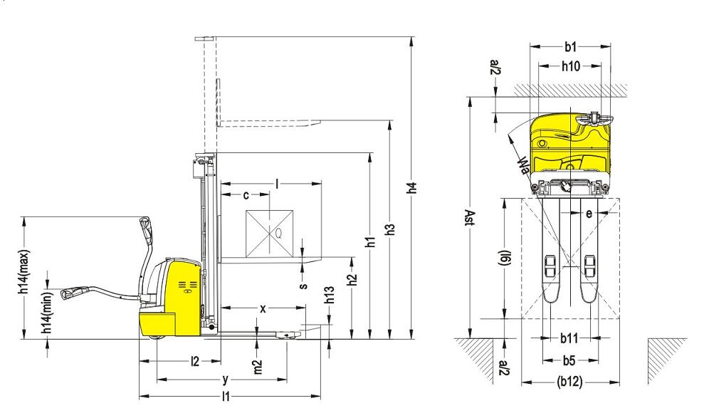 fixed forks Full electric stacker