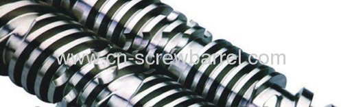 Conical twin screw barrel for PVC extruder