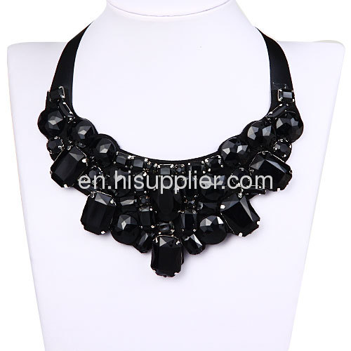 Wholeslae Rhinestone Crystal Jewellery Big Colorful Gemstone Collar Necklace