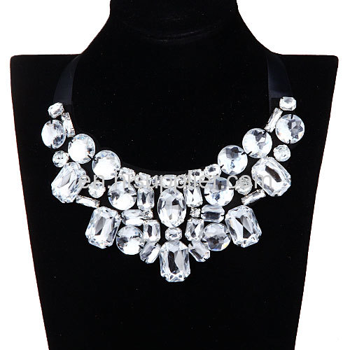 Wholeslae Rhinestone Crystal Jewellery Big Colorful Gemstone Collar Necklace