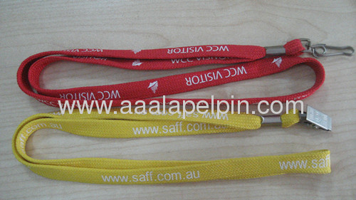 Polyeser bootlace style lanyards with metal hook and plastic card