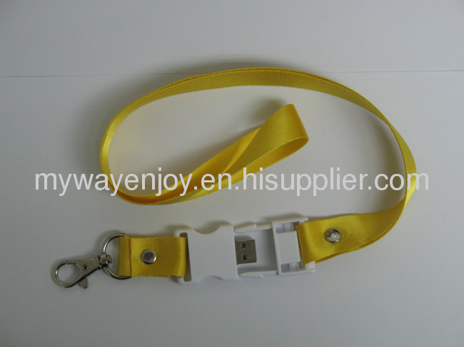 Blue lanyard usb flash drive with free logo for promotion
