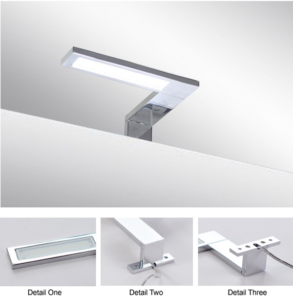 Italy Modern design chrome aluminum 155mm bathroom mirror led light / 3W bathroom mirror lamp CE ROHS IP44 110V/220V AC 