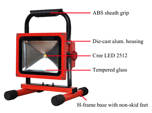 Rechargeable Portable LED Work Flood Light 20W CREE LED