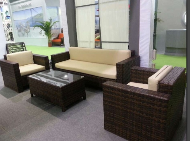 Garden rattan assemble sofa sets