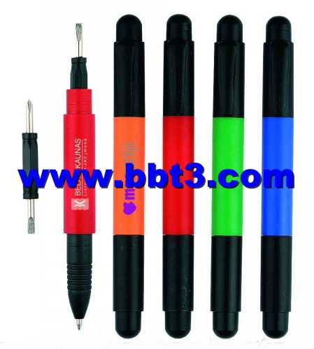 Promotional ballpoint pen with double screwdriver