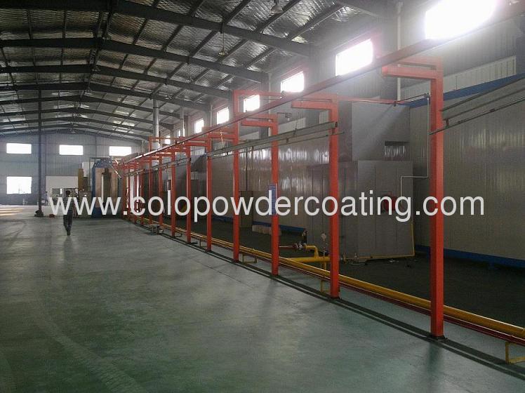 vertical powder coating line for painting aluminium profiles