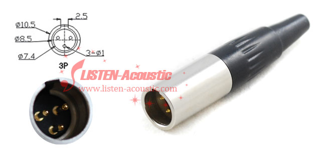 MINI XLR 3P/4P/5P male connectors