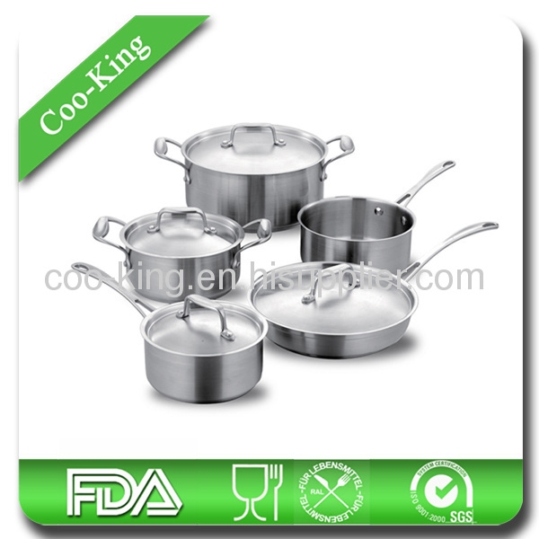 Glass Lid 6Pcs Stainless Steel Italian Cookware