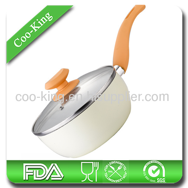 Aluminum ceramic fry pan with glass lid