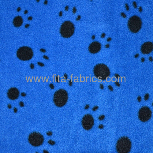 Polar fleece ,printed the dog footprints