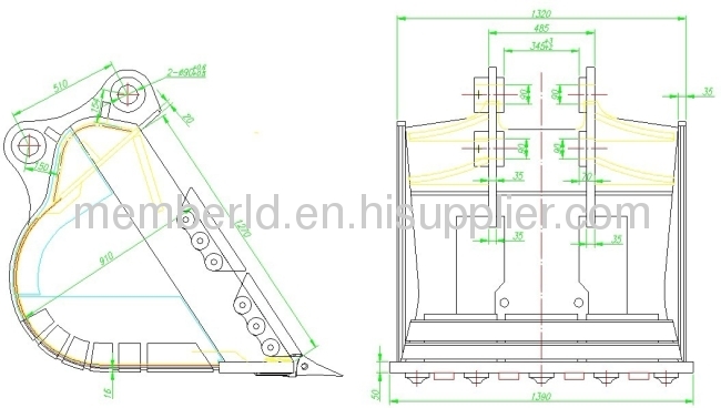 excavator rock bucket for pc300 1.4CBM