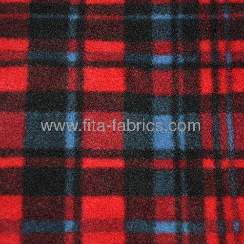 print gingham,polar fleece fabric