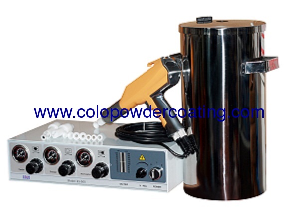 Easy to take classic model colo-500T-H with 20X40CM or 20X30CM powder hoper for testing manual powder coating mchine