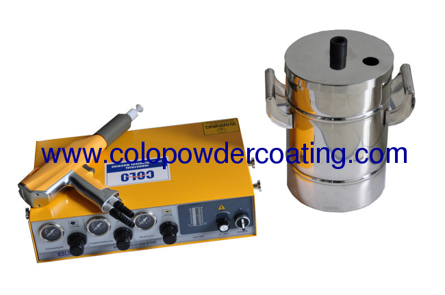 Easy to take classic model colo-500T-H with 20X40CM or 20X30CM powder hoper for testing manual powder coating mchine