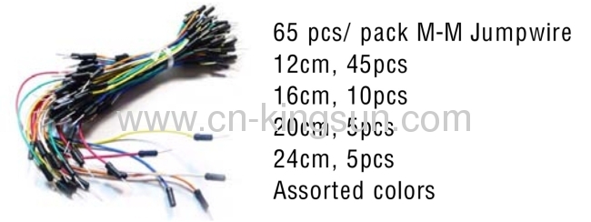 Jumper Male/Male Wire 65pc for Solderless Breadboard