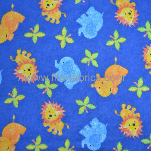 Lovely Animals printed flannel fabric
