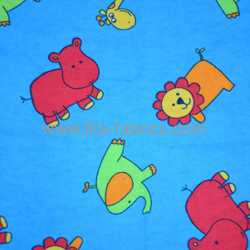 Lovely Animals printed flannel fabric