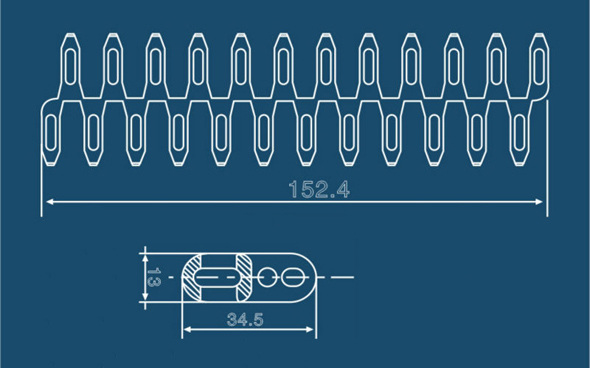 Radius Curve Plastic Modular Conveyor Belt (RW-flex-SNB L)