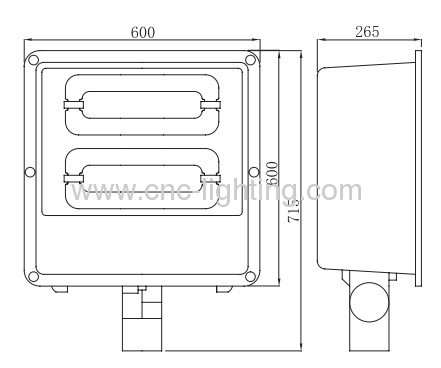 23Inches Square 400-500W Shoebox Induction Flood Luminaire