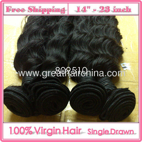 100% Virgin Remy Human Hair Extension Weft, 100g/pc