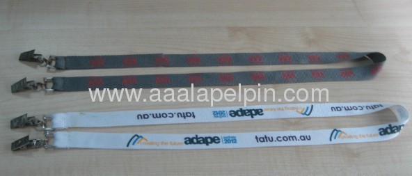 Popular four colors LOGO silkprint Polyester lanyards with metal badge holder for promotion gift lanyards manufacture