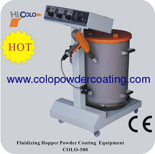 Fluidizing 50lb powder container feed electristatic manual powder coating machine colo-500 star