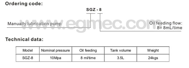 3.5L Volume SGZ Lubrication Hand Operated Grease Pump