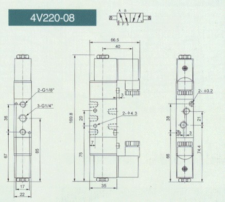 air control element doule coil 4V series solenoid valve filter element air units airtac 4V220-08