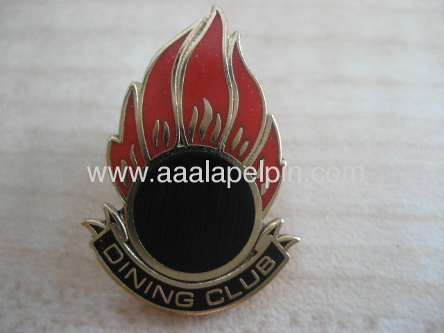 Sun shape lapel pin.Sporttorch badges