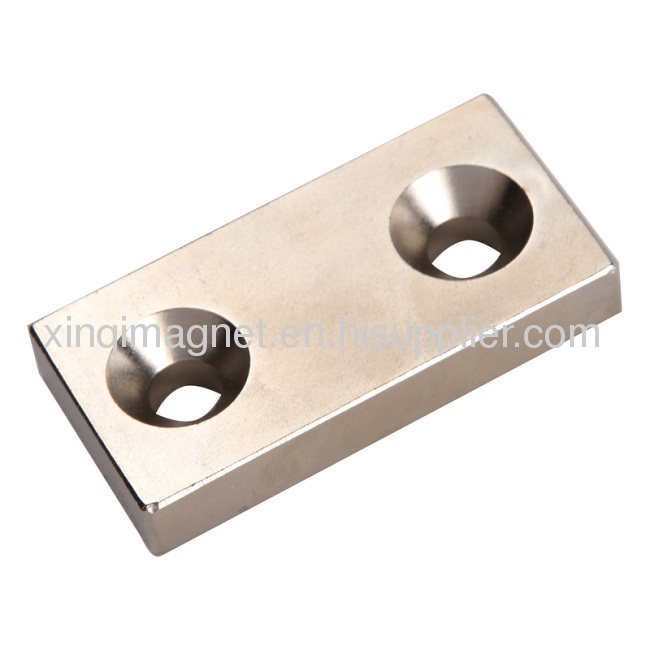 block magnet with two countersunk