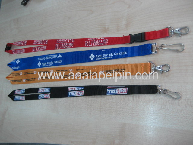 Fashion Nylon lanyards with metal hook and Plastic card
