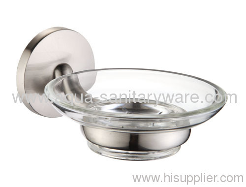 Round Zinc Alloy Soap Holder with Glass Soap Dish