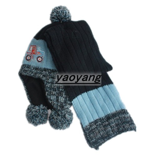 new style and high quality girls sets of hats and scarves