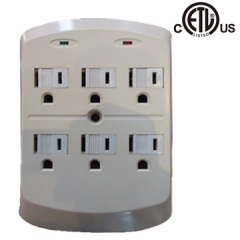 Wall mounted USB outlet with surge protector