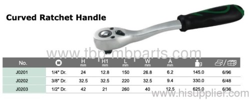 Curved ratchet handle wrench