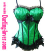 Hot Green Lace Overbust Corset