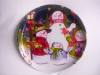 plastic Christmas round flat tray