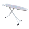 Metal mesh top ironing board with iron rest