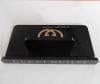 Black acrylic tablet display cases with logo stamped golden