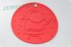 Silicone cup mat in red color