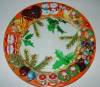 colorful round plastic Christmas trays