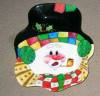 plastic Christmas snow-man dish plates