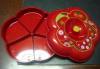plastic Christmas 5 compartments plates with lid