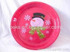 round plastic Christmas plates PP