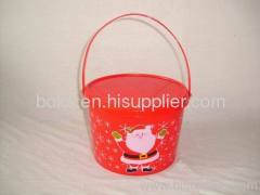 plastic Christmas decoration bucket with handle