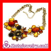 Wholesale Fashionable Costume Jewelry Big Crystal Stone Women Accessories Flower Collar Necklace