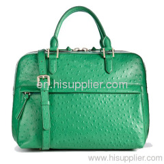 Ostrich Textured Leather Satchel