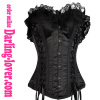 Black Sexy Lace-up Overbust Corset