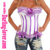 Sexy White Corset Purple Lace